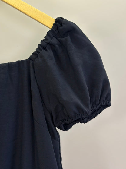 Vestido Teen Sarja Viscose Balonê Strass Preto - Two In