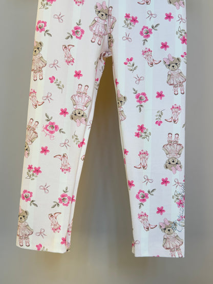 Legging Infantil Flores & Ursinhas - Pituchinhus