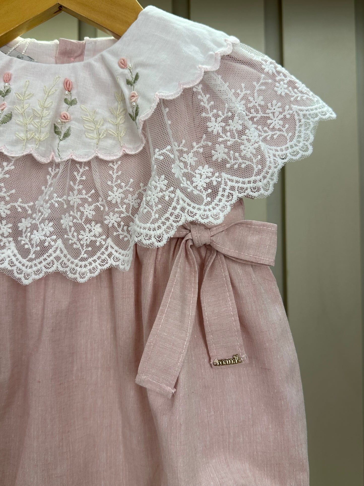 Pimpão Bebê Renda Bordado Flores  - Roana