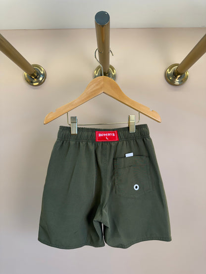 Shorts Infantil Praia Liso Basic Verde Militar - Reserva Mini