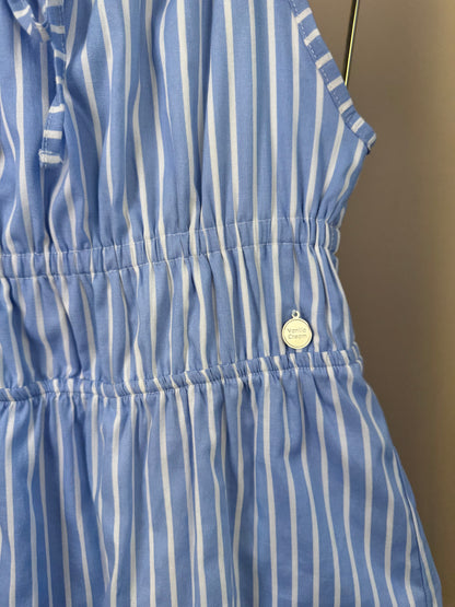 Vestido Teen Azul Listrado e Alças Finas - Vanilla Cream