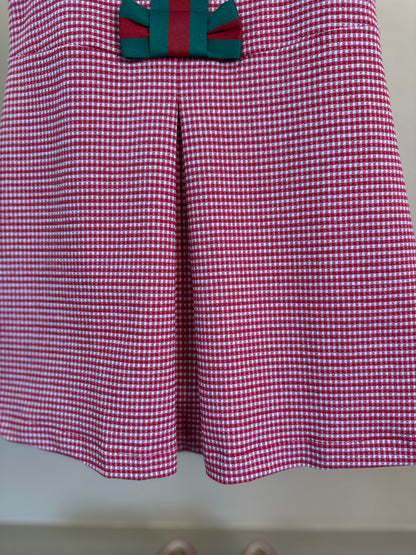 Vestido Infantil Jumper Jacquard Xadrez Vermelho - Beabá