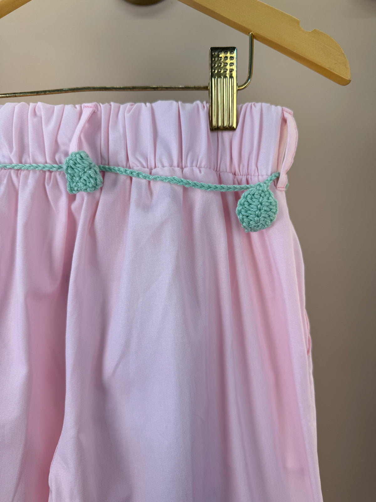 Calça Infantil Wide Leg Cinto de Flores Rosa - Luluzinha