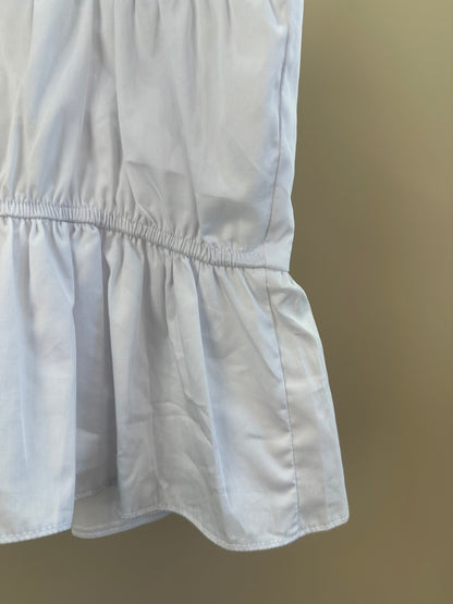 Blusa Teen Cropped Tricoline Peplum - Vanilla Cream