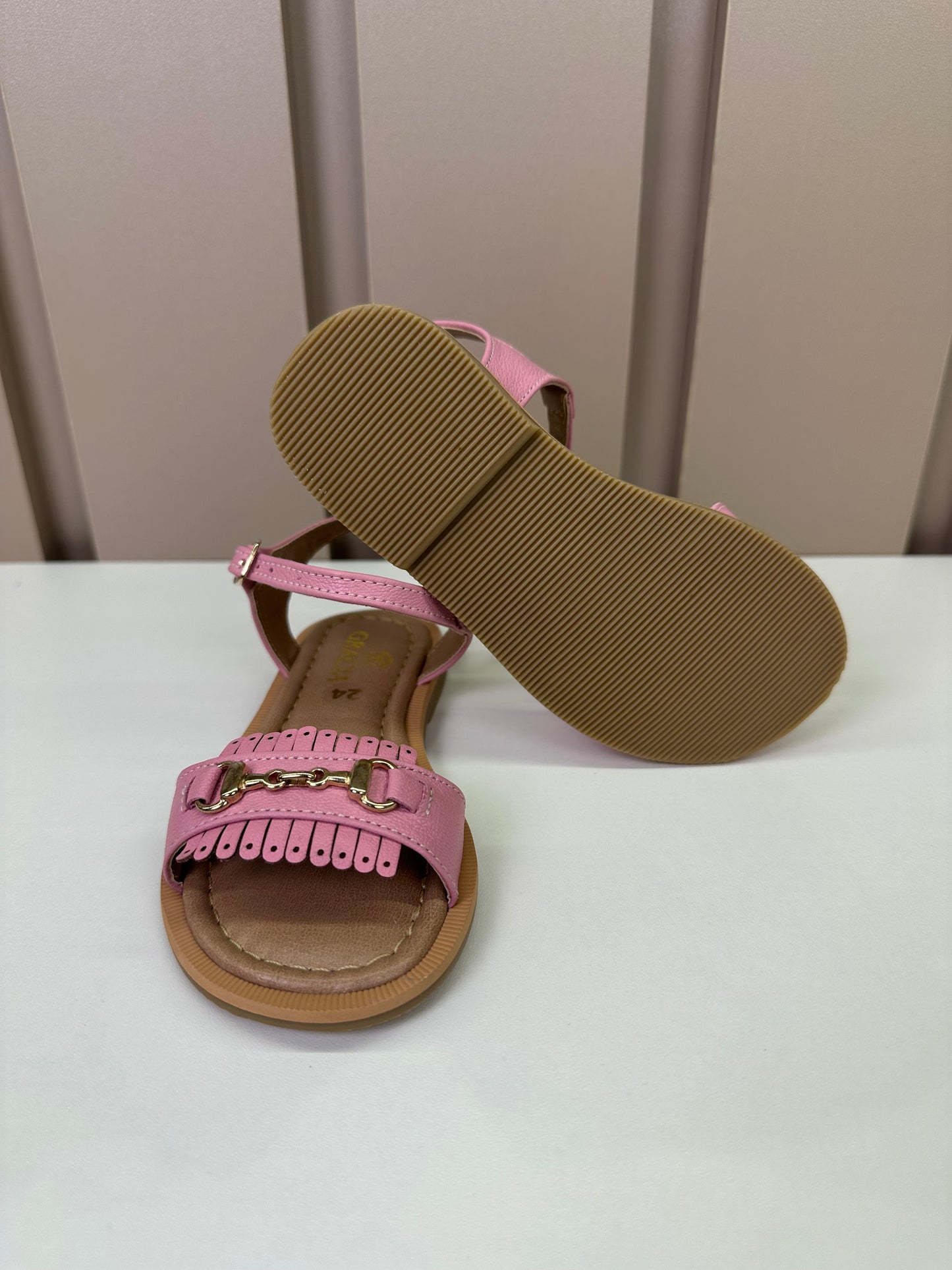 Sandália Infantil Couro Maria Clara Rosa - Gracia