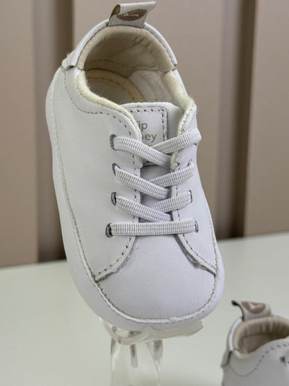 Sapatinho Bebê Snuggle Couro Branco - Tip Toey Joey