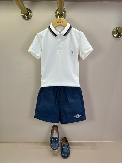 Polo Infantil Piquet Básica Off White - Reserva Mini