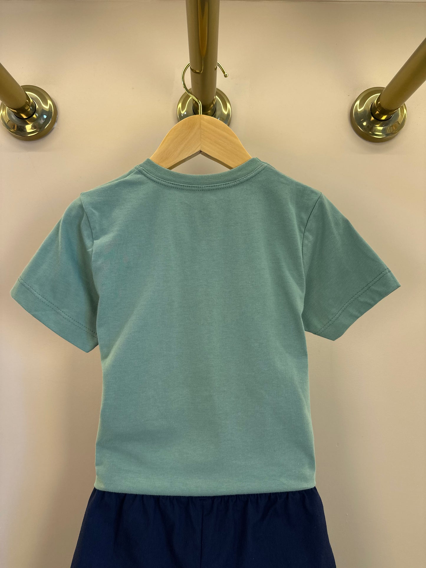 Conjunto infantil Camiseta Verde e Bermuda Marinho - Little Johnny