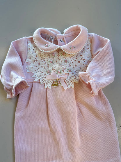 Saída de Maternidade de Algodão Luxo Rosa - Roana