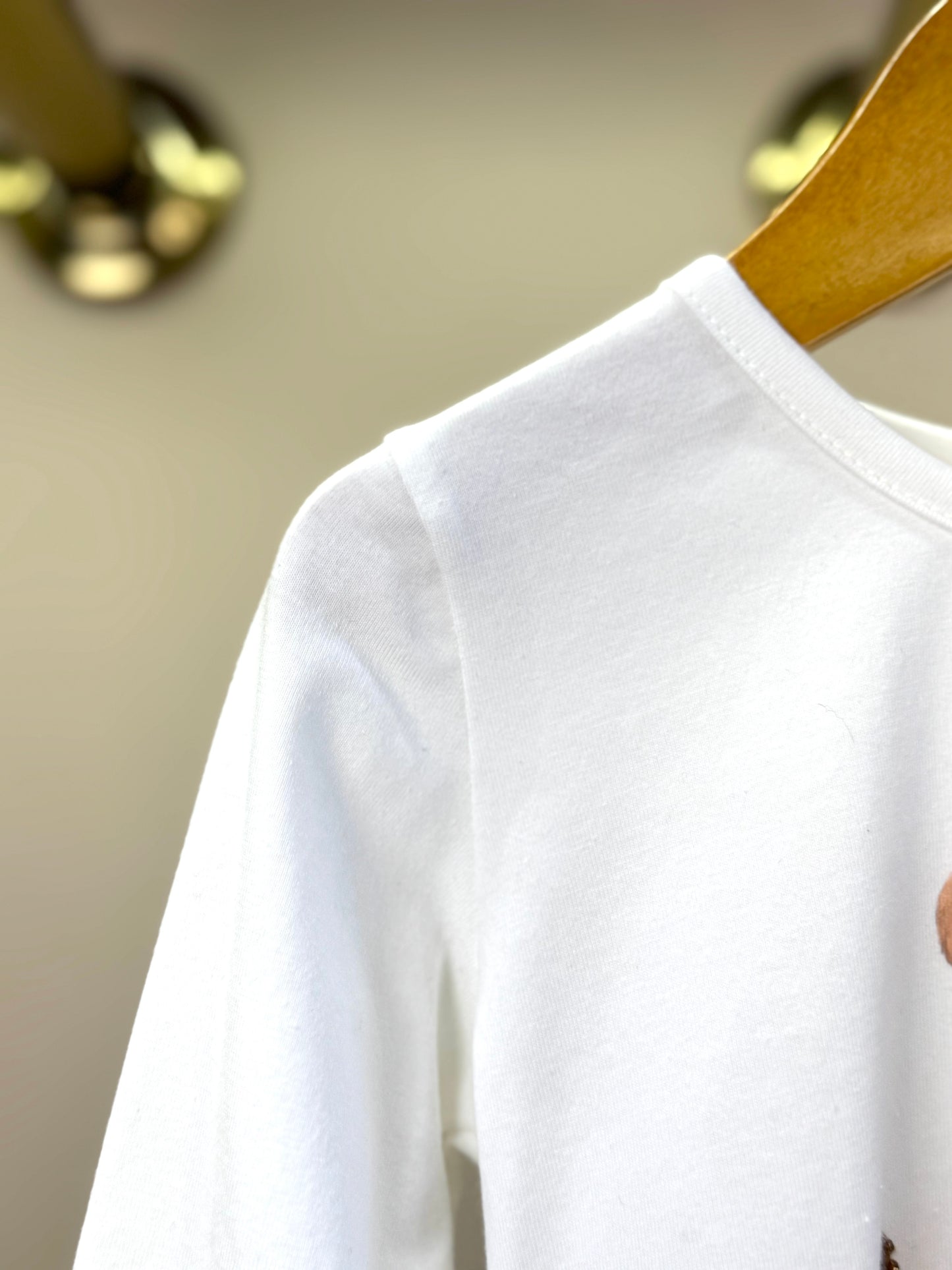 Blusa Infantil Cotton Ursinha Love Off White - Pituchinhus
