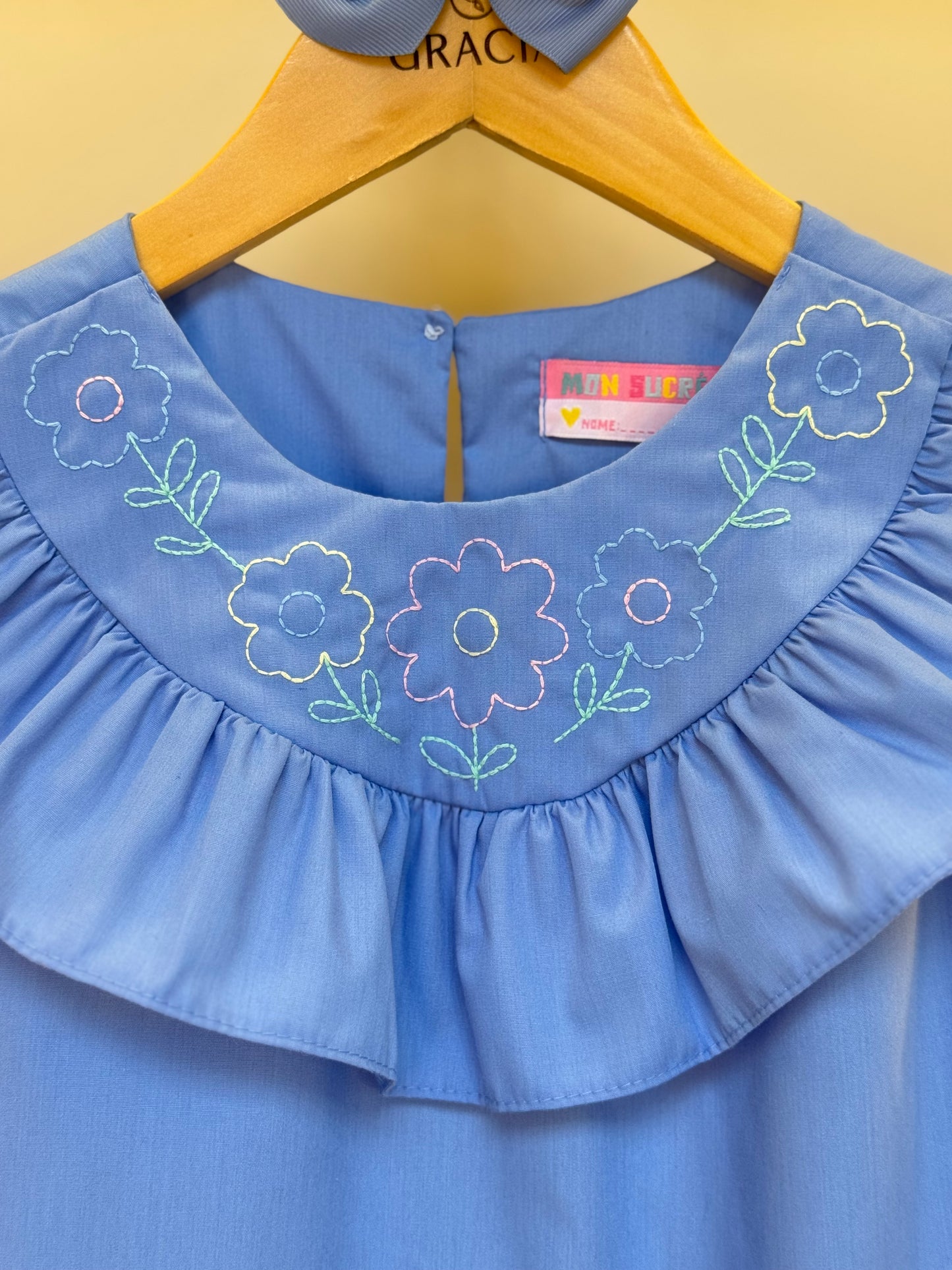 Vestido Infantil Tricoline Bordado - Mon Sucre