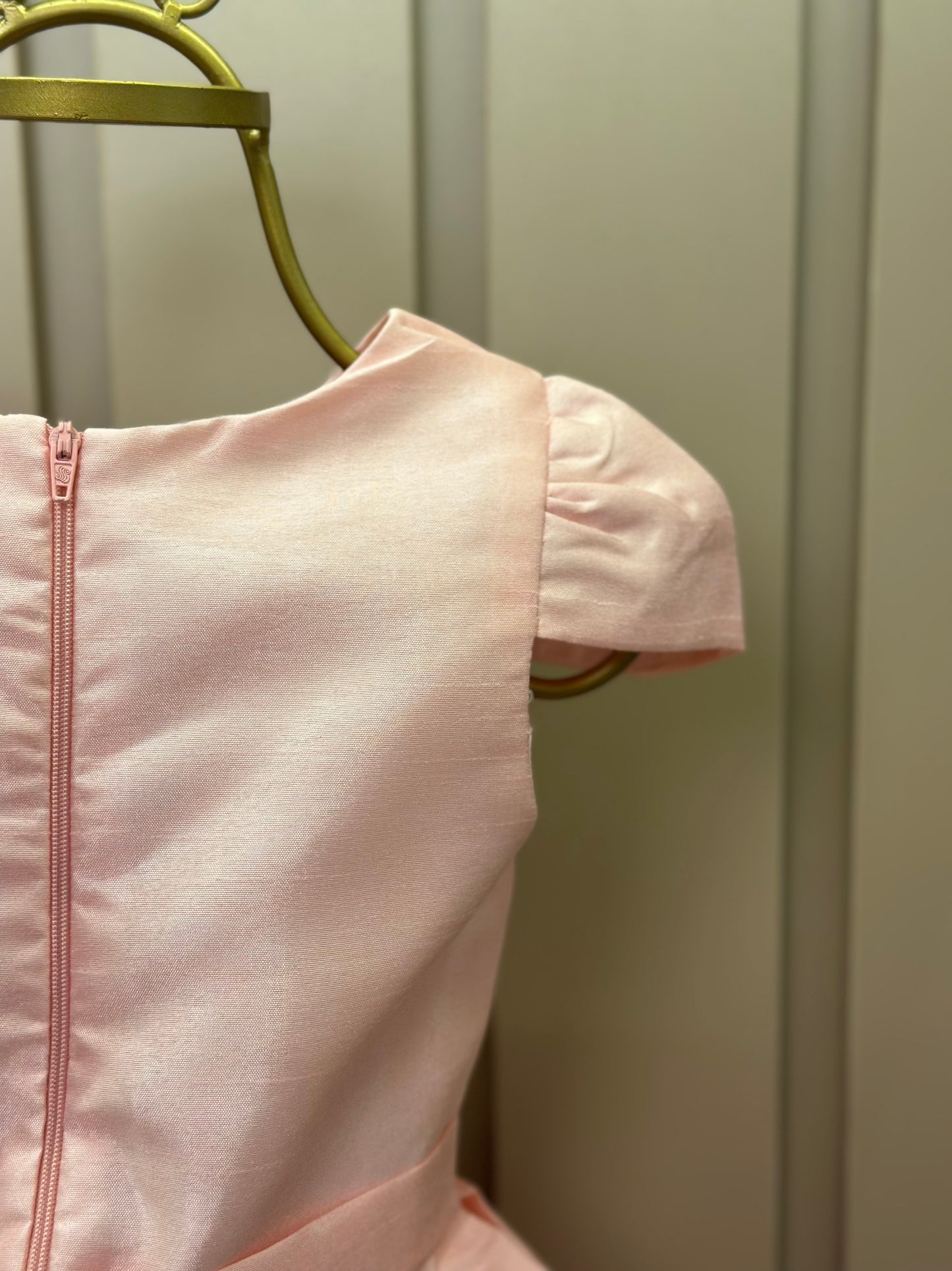 Vestido Infantil Festa Manga e Laço Rosa - Mon Sucré