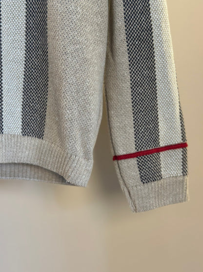Blusa Bebê Tricot Clássico Jacquard Bege - Um Mais Um