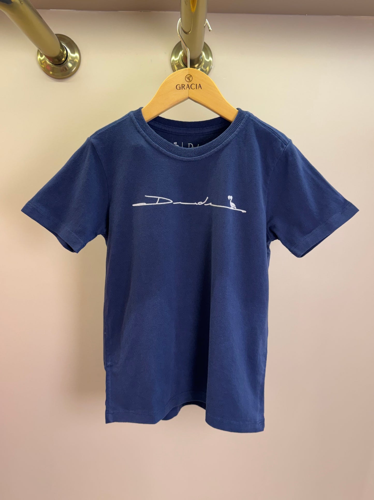 Camiseta Infantil Marinho Estampada Costas - Dudes