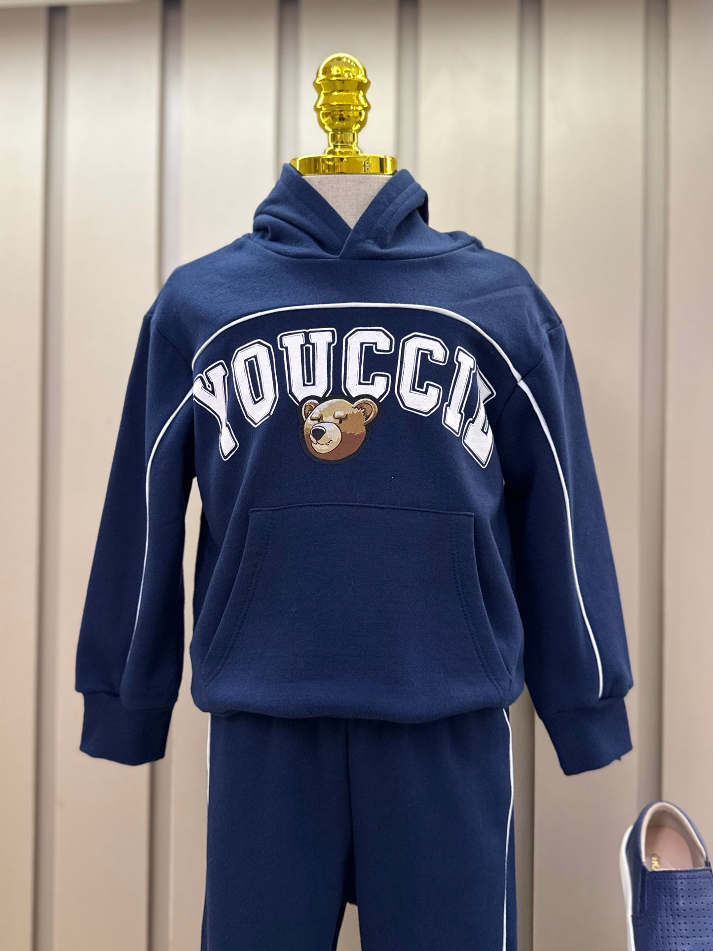 Conjunto Infantil Moletom YCC Ursinho Casaco e Calça Marinho - Youccie