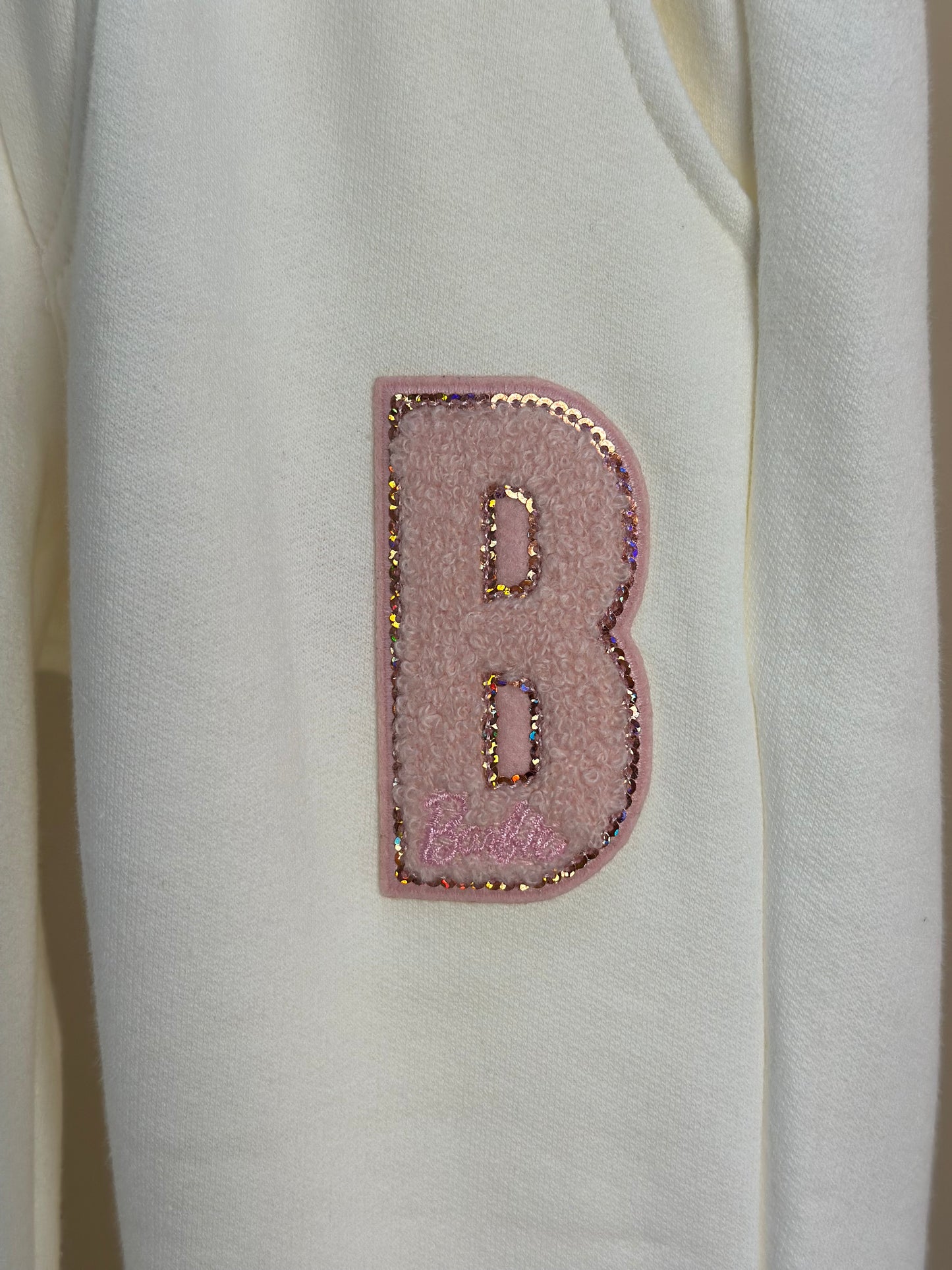 Calça Moletom Infantil Jogging  Patche Barbie Off White - Pituchinhus