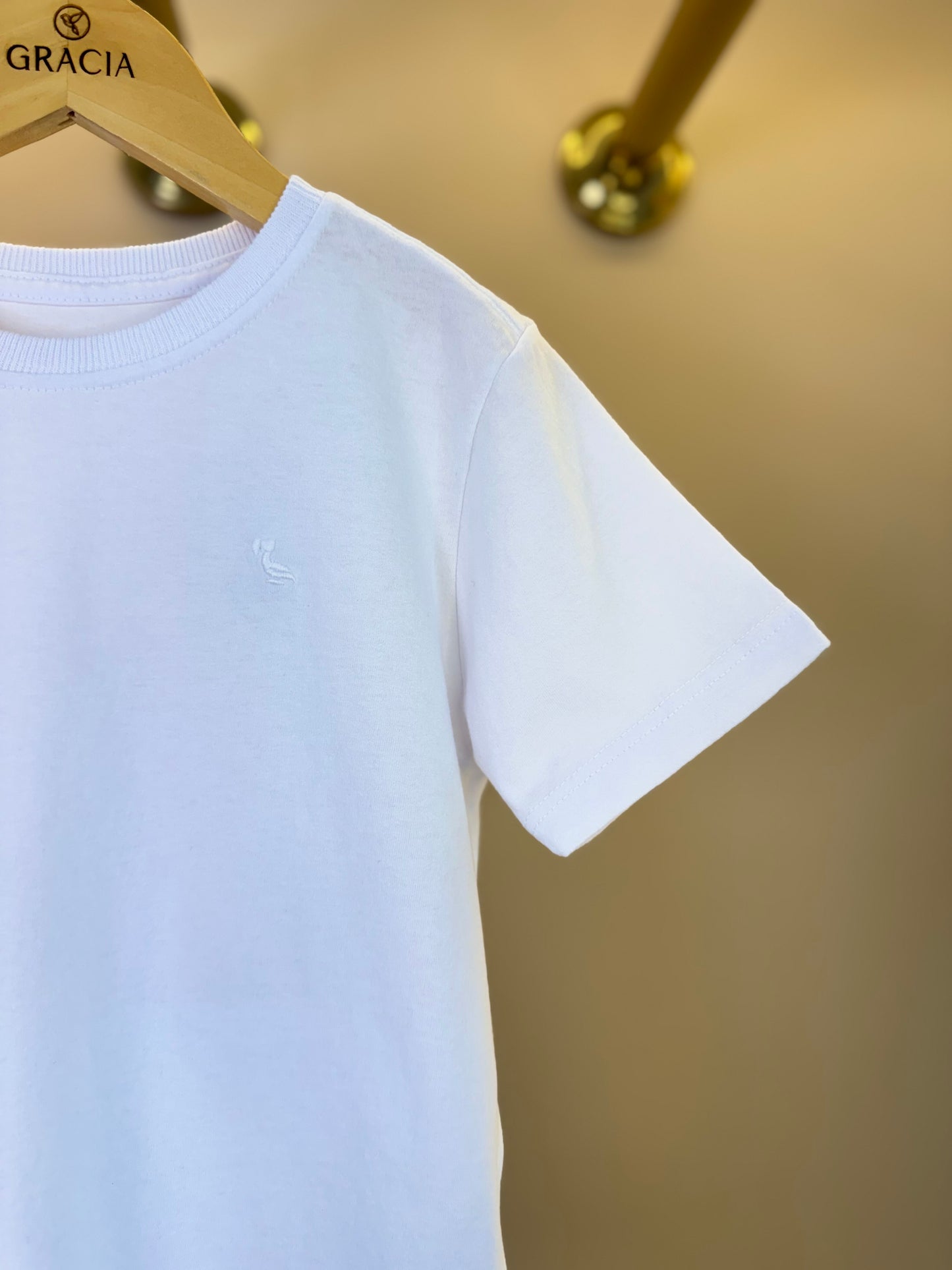 Camiseta Infantil Básica Algodão MC Branca - Dudes