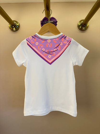 Blusa Infantil Lenço Estampado Amarrado Na Gola - Momi