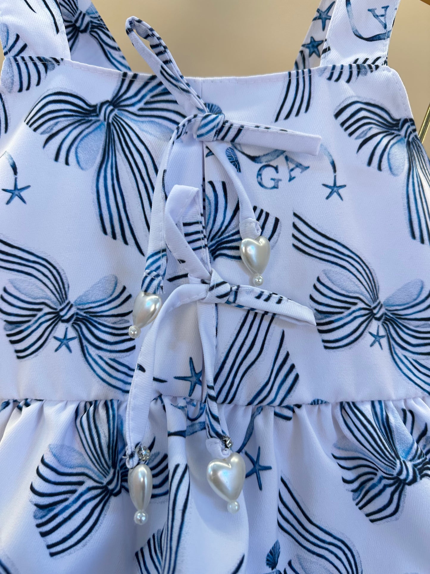 Conjunto Infantil Bata Estampada Sonho a Beira Mar e Shorts Sonho a Beira Mar - Gabriela Aquarela