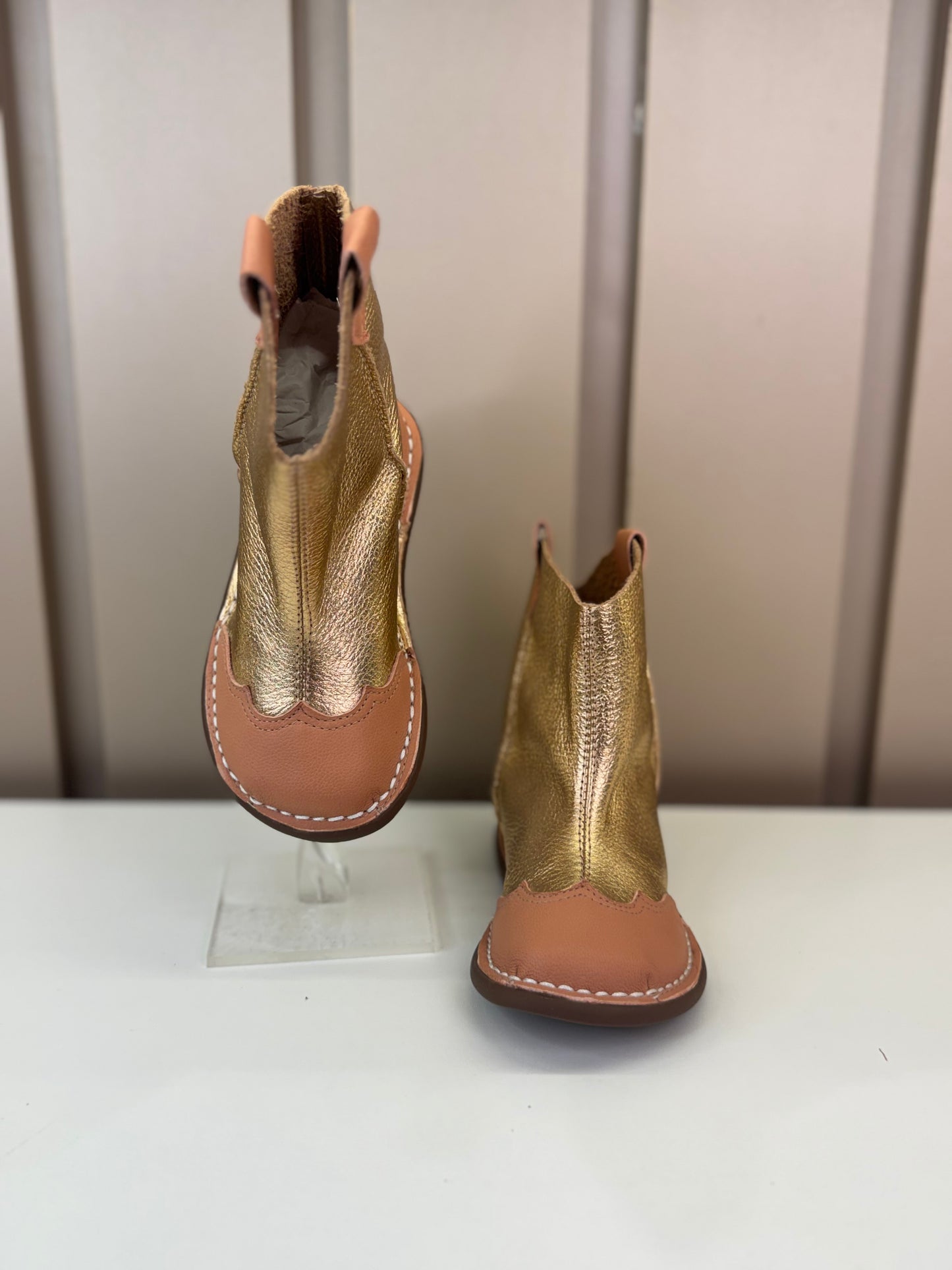 Bota Infantil Cow Peach e Cobre - Petit Cheval