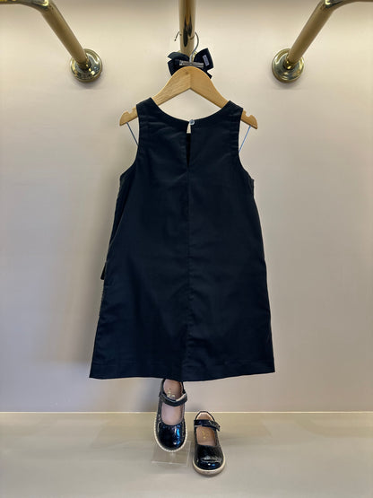Vestido Infantil Trapézio Sarja Bolsos Tweed Paetê Preto - Petit Cherie