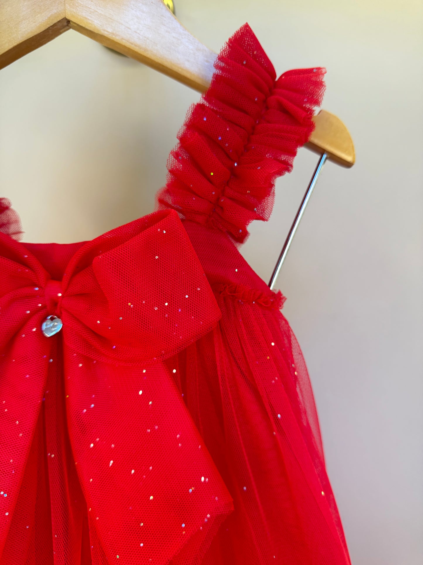 Vestido Infantil Tule Glitter e Laço Festa - Petit Cherie