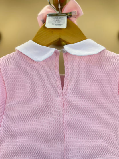 Conjunto Infantil Blusa MC com Tricot Rosa e Saia Pregas Ursinhos - Gabriela Aquarela