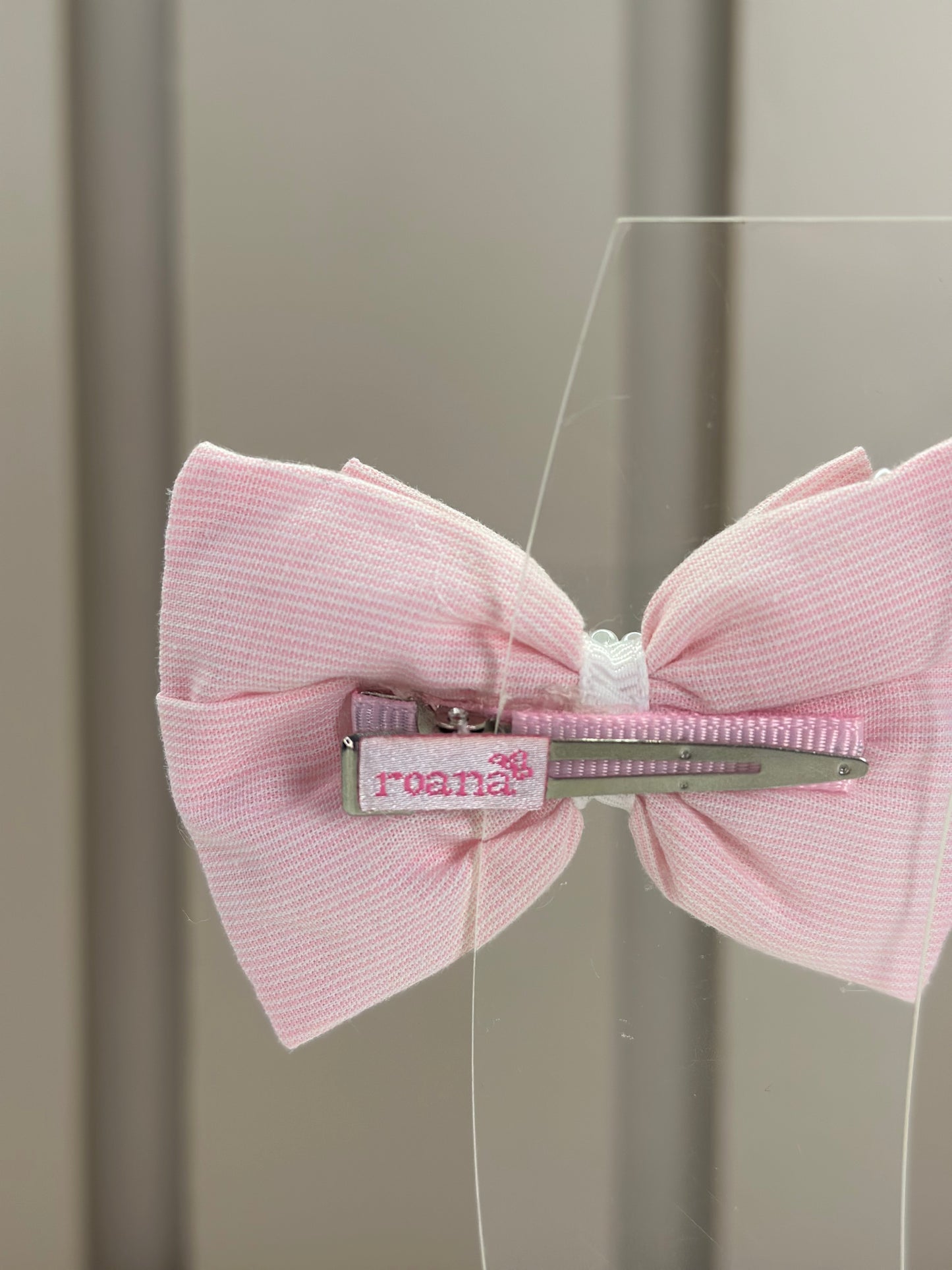 Laço Bebê Pérolas Bordadas Rosa - Roana