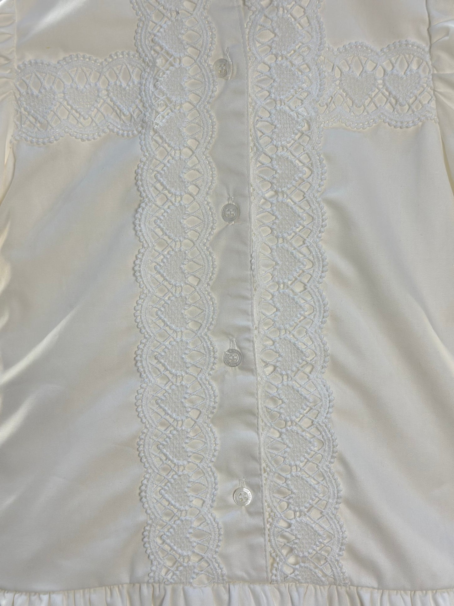 Vestido Infantil Jumper Algodão Detalhes Renda Barra Guipir Off White - Um Mais Um