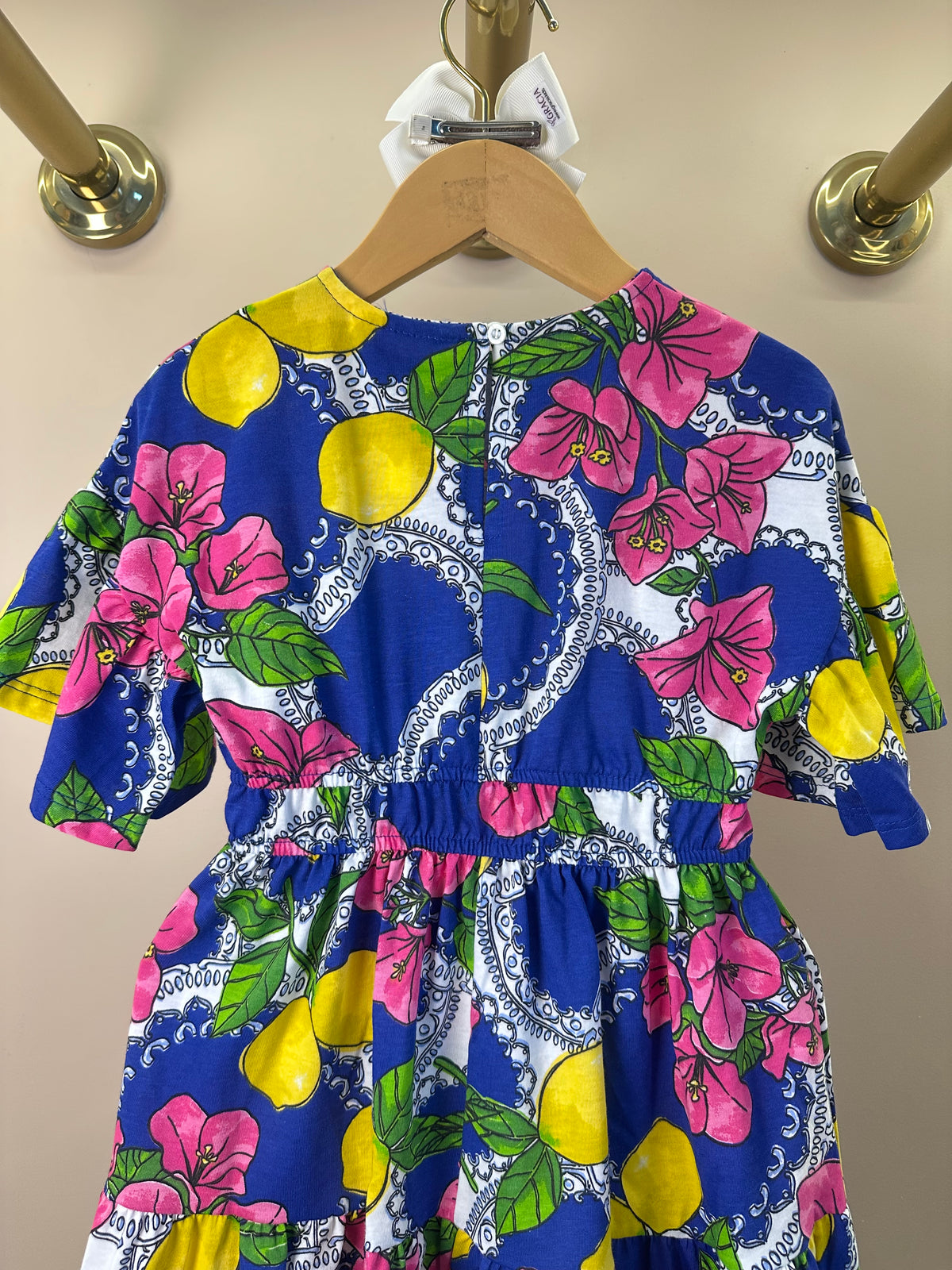 Vestido Infantil Estampa Primavera Floral e Limões - Animê