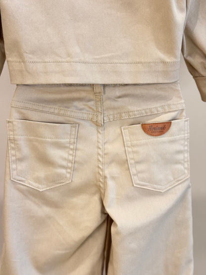 Conjunto Infantil Jaqueta Sarja Gola Alta e Calça de Sarja com Pregas - Animê