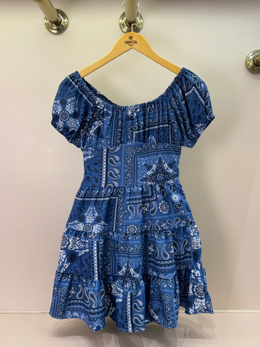 Vestido Teen Crepe Paisley Jeans - Two In