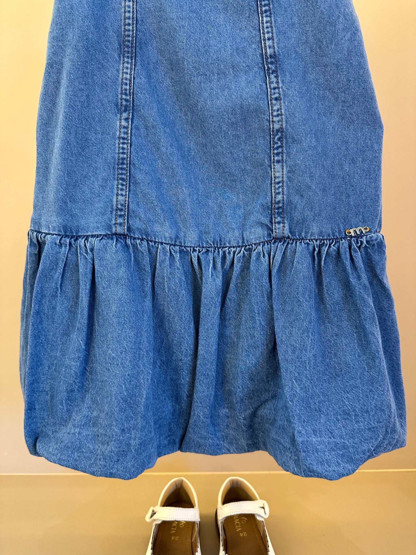 Salopete Infantil Jeans Saia Balonê - Momi