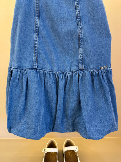 Salopete Infantil Jeans Saia Balonê - Momi