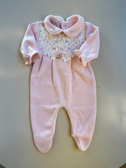 Saída de Maternidade de Algodão Luxo Rosa - Roana