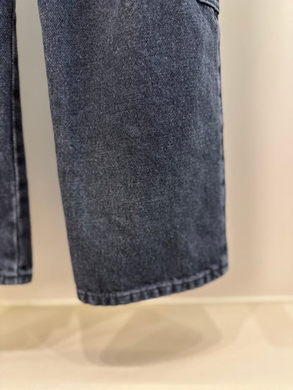 Calça Infantil Wide Leg Jeans Bolso Lateral  - Um Mais Um