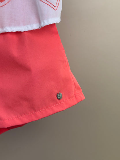 Conjunto Infantil Blusa Bordado Laço Maxxi e Shorts Rosa - Mon Sucré