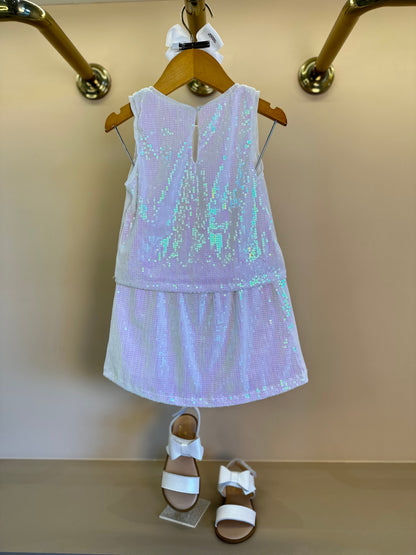 Conjunto Infantil Blusa e Saia Paetês Furta Cor - Petit Cherie