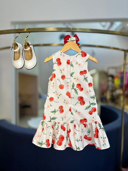 Vestido Infantil Trapézio Cerejinha - Luluzinha
