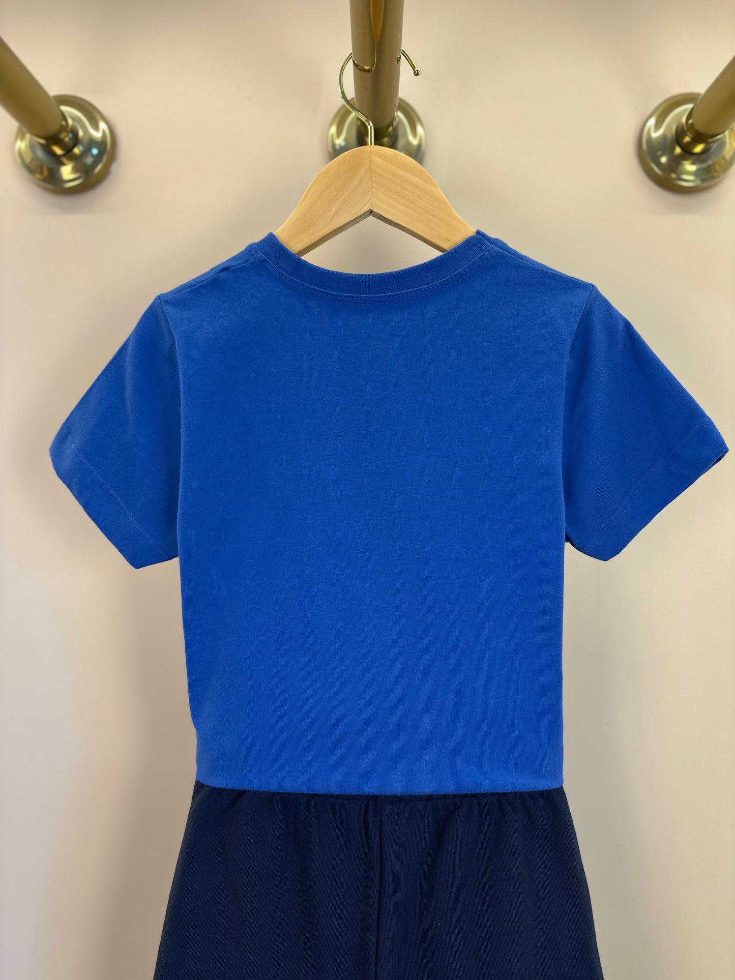 Conjunto Infantil  Camiseta Azul Royal e Bermuda Marinho - Little Johnny