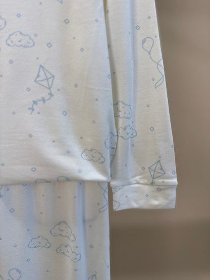 Pijama Infantil Comfy Blusa ML e Calça Sky Off White - Conforteca