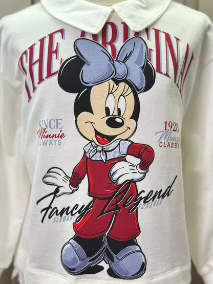 Conjunto Infantil Casaco Minnie Golinha Pérola e Legging Vermelha - Animê