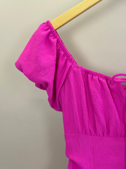 Vestido Teen Crepe Babados Pink - Two In