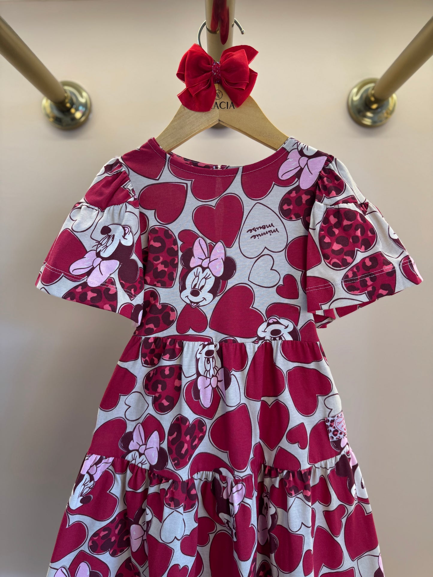 Vestido Infantil Minnie Mouse Hearts - Animê Petite