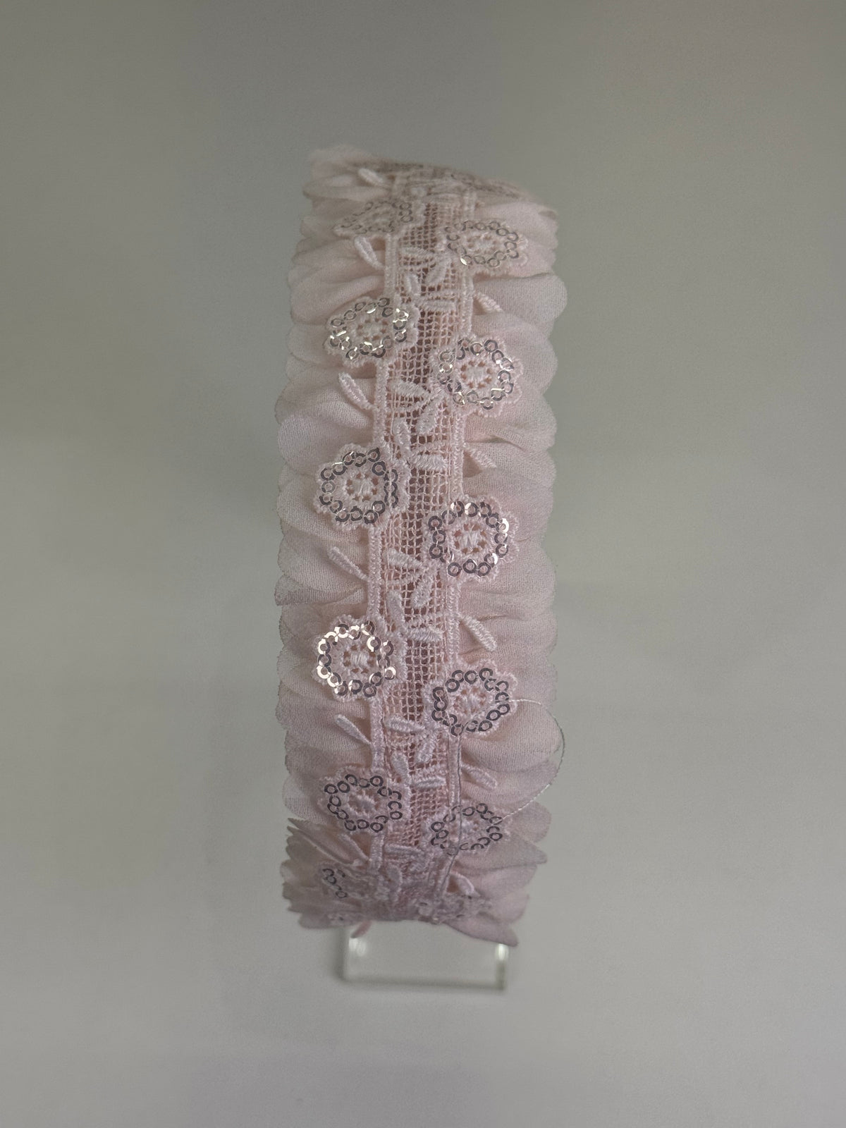 Tiara Infantil Bordado Paetês Rosa - Petit Cherie