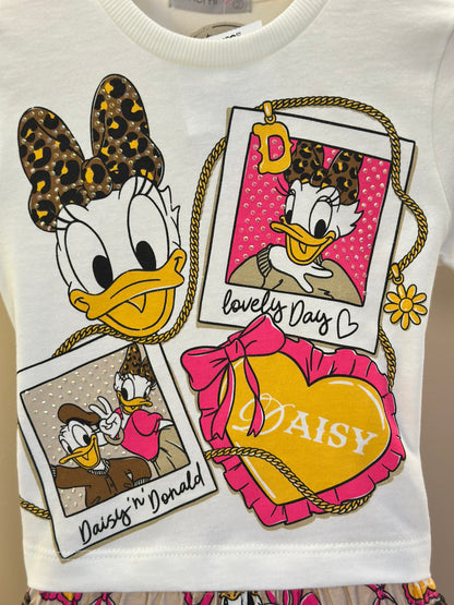 Conjunto Infantil Blusa Daisy e Saia Estampa Disney - Momi