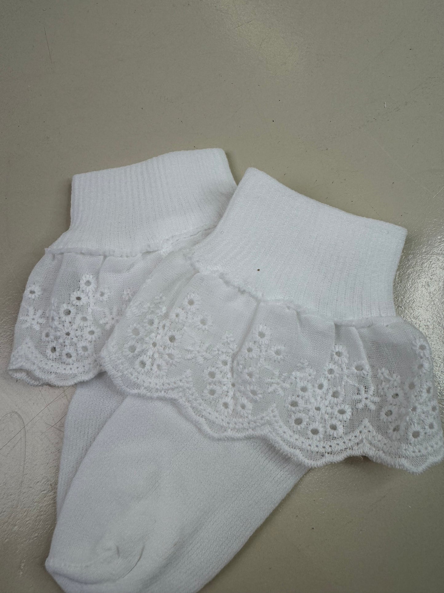 Meia Infantil Clássica Renda Branca - Roana