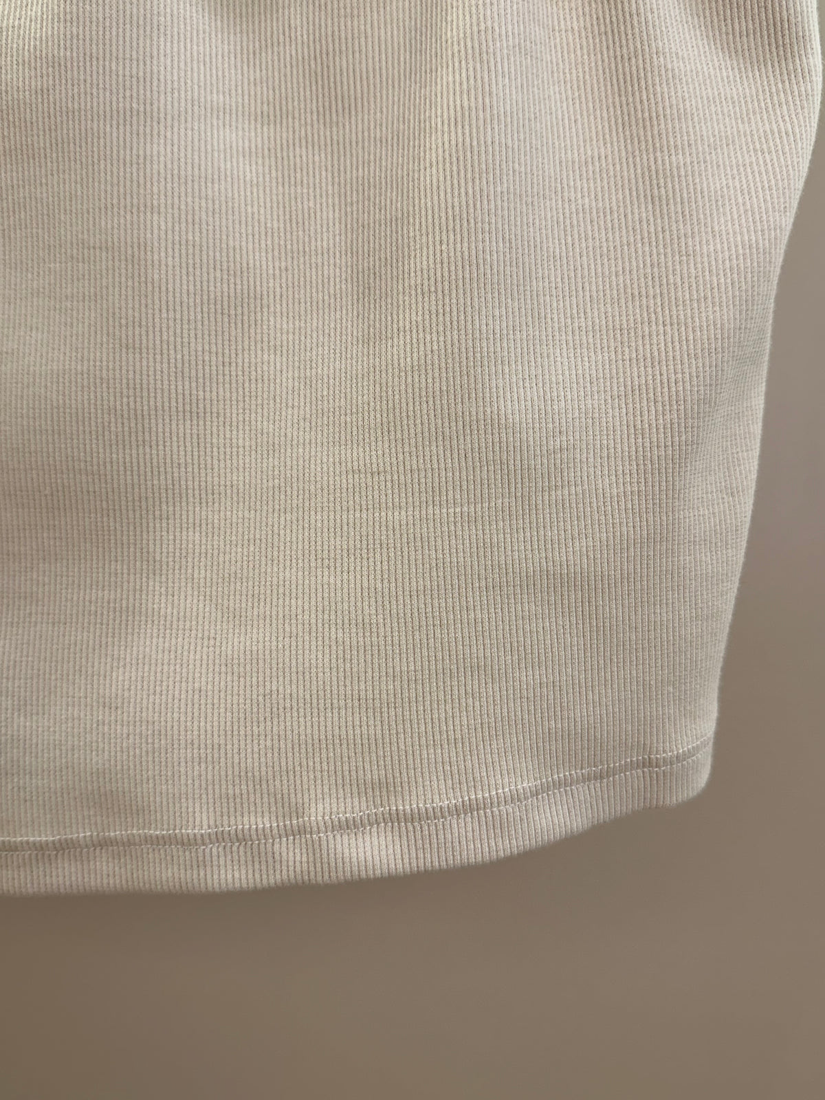 Regata Teen Malha Canelada Bege - Vanilla Cream