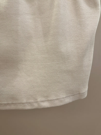 Regata Teen Malha Canelada Bege - Vanilla Cream