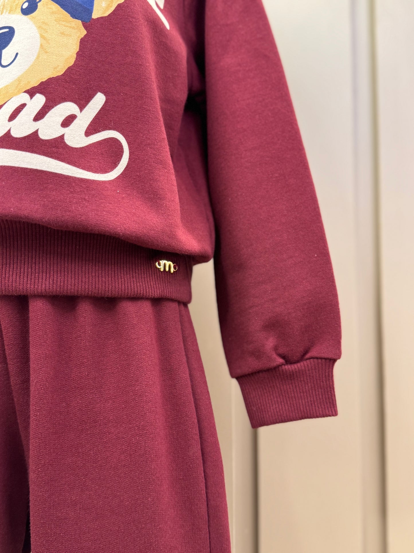 Conjunto Infantil Moletom Casaco Urso e Calça Cramberry - Momi